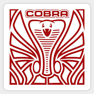 Cobra Hood Art (Red on White) Sticker